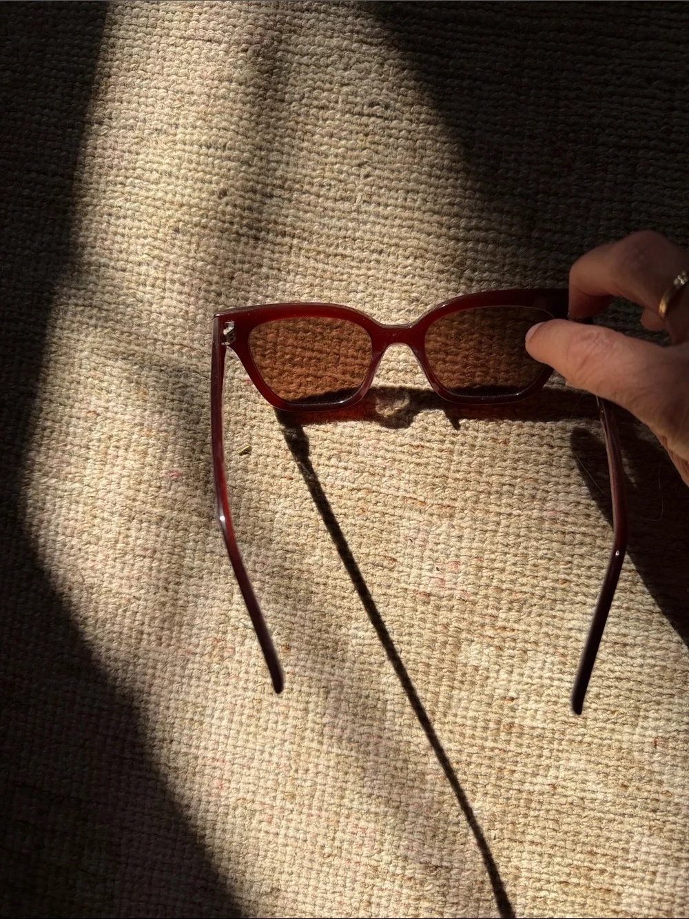 Madewell Pierport Red Frame Sunglasses with Brown Lenses